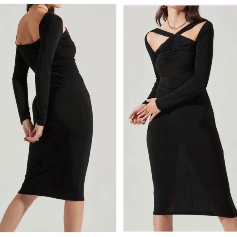 ASTR the label - unique black bodycon dress ❤️✨
